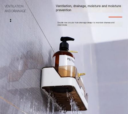 Bathroom Wall-Mounted Storage Rack with Suction Cups